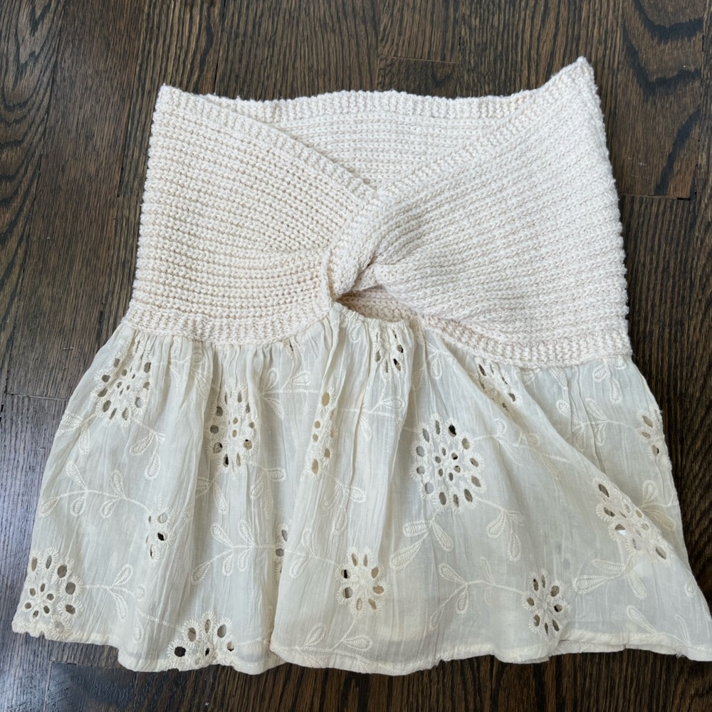 Strapless Knot cutout Top - Cream - Size S